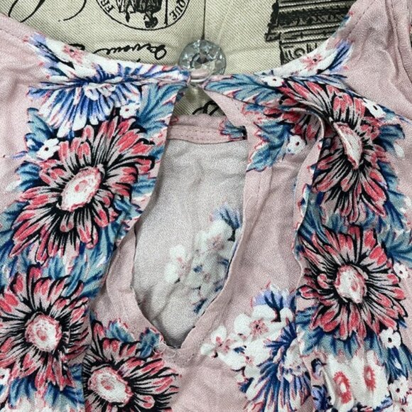 Ella Moss Pink Flutter Sleeve Blouse with Ruffled Bib Collar - Picture 10 of 11